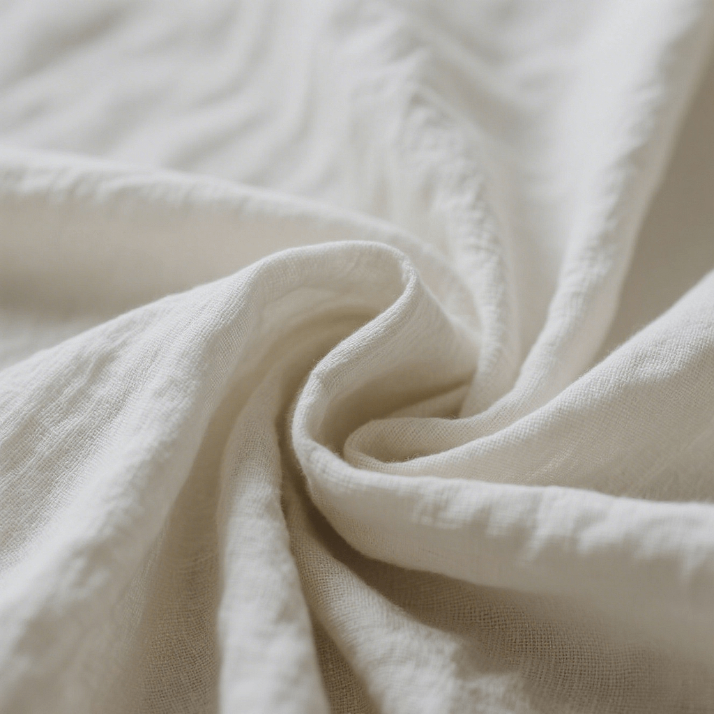 Detail of Cotton Chambray, one of the variants of the Chambray fabric.