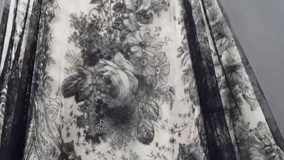 A type of lace fabric known as Chantilly Lace.