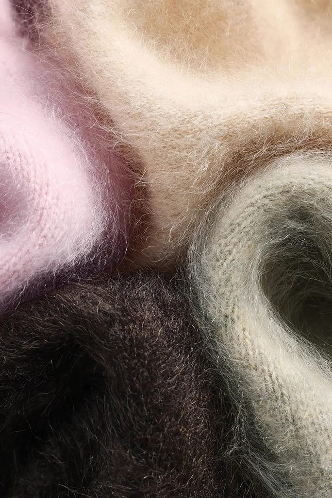 Detail of a brushed wool fabric