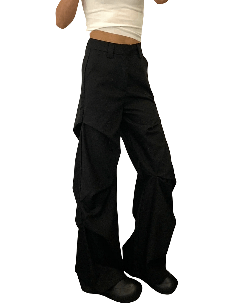 Here's a detail shot of the model wearing Pleated Pants