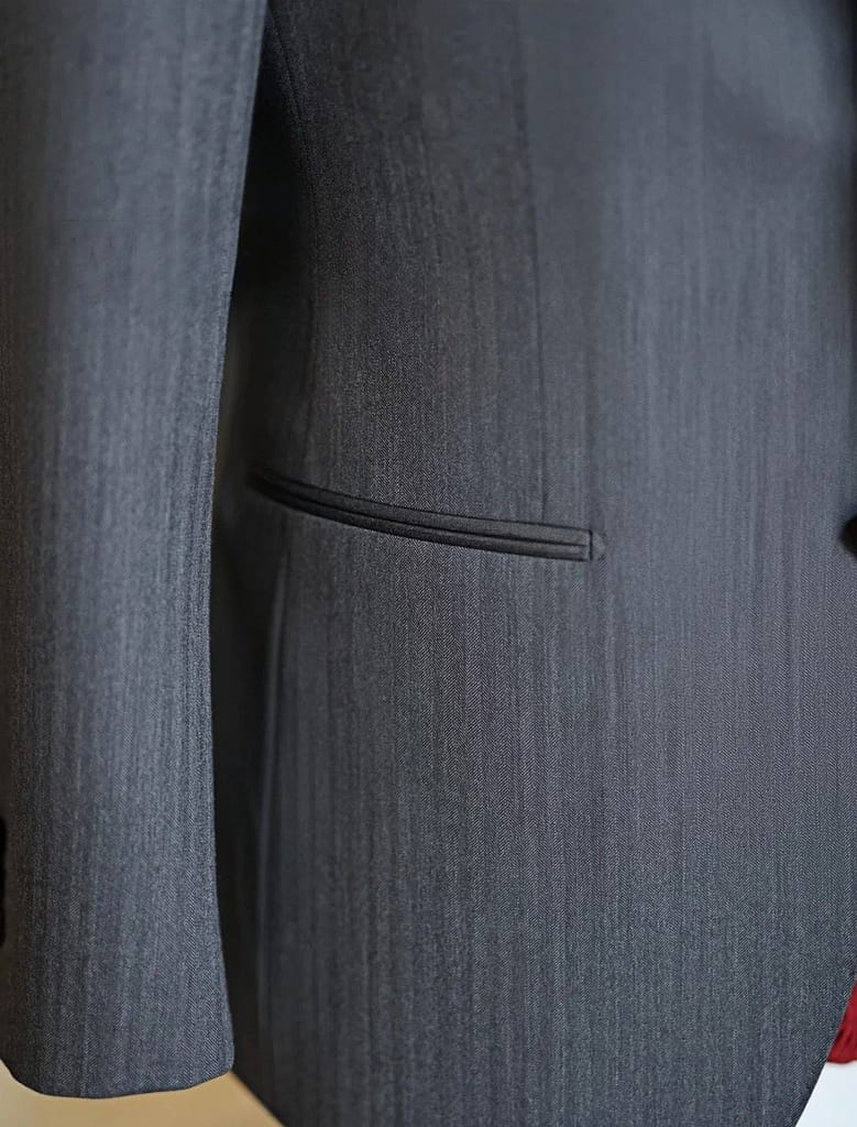 This is a detailed view of the Double-Welt Pocket, a common type of pocket, on a garment.