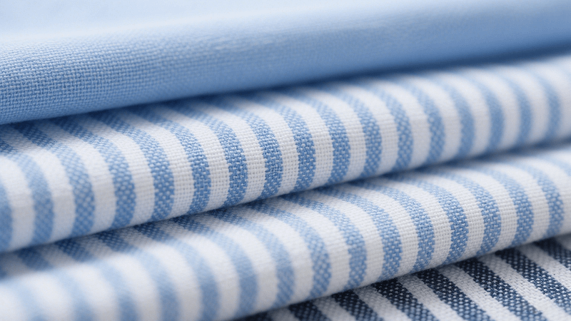 Several different colors of Chambray fabrics layered together
