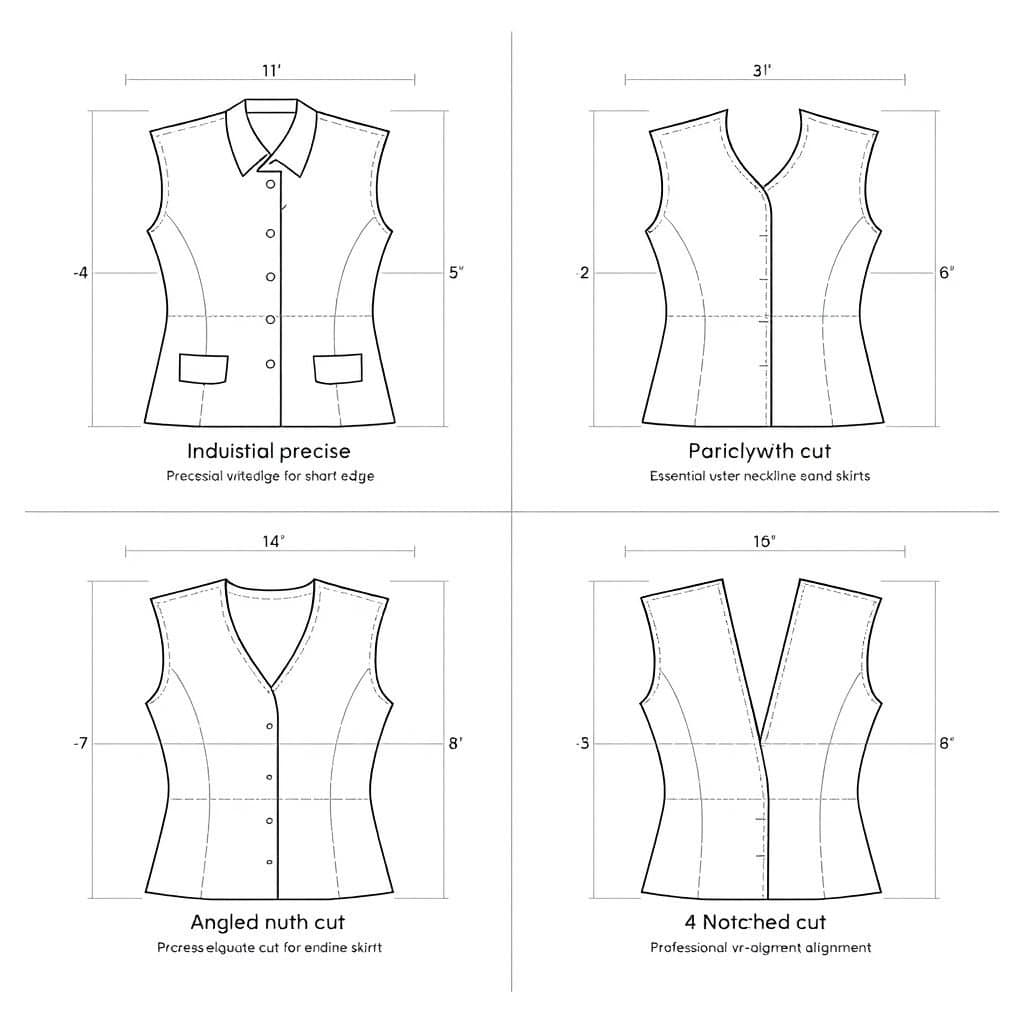 Four types of cutting are shown in the form of illustrations: straight cutting, curved cutting, angle cutting, notch