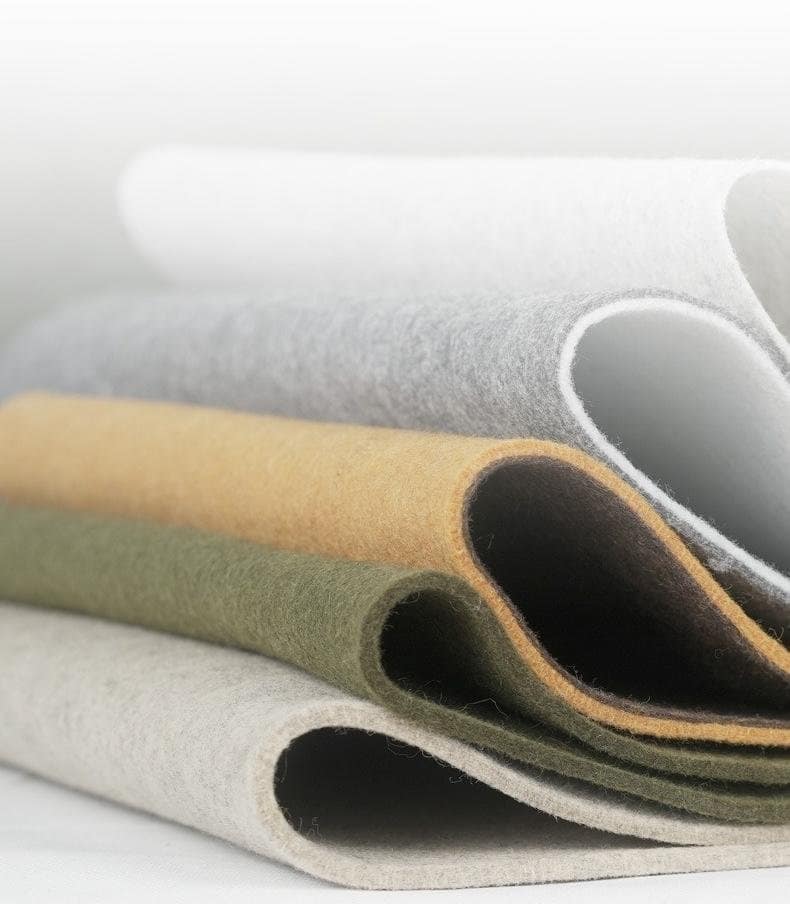Felt fabrics of different colors stacked together