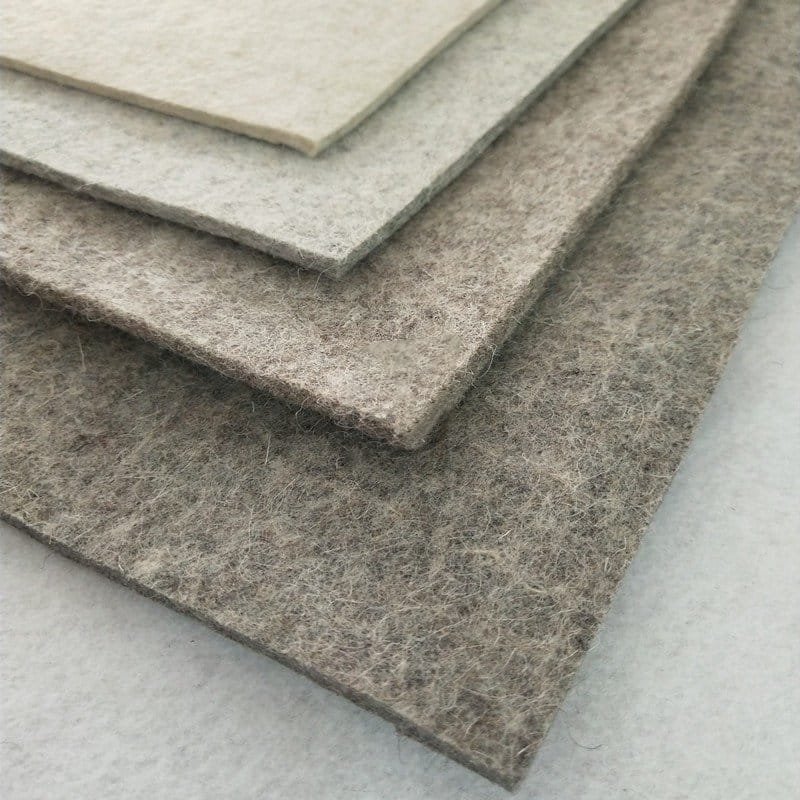 A few pieces of wool felt stacked on top of each other