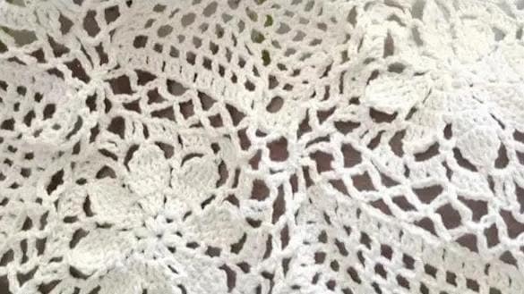 A type of lace fabric known as Crochet Lace.