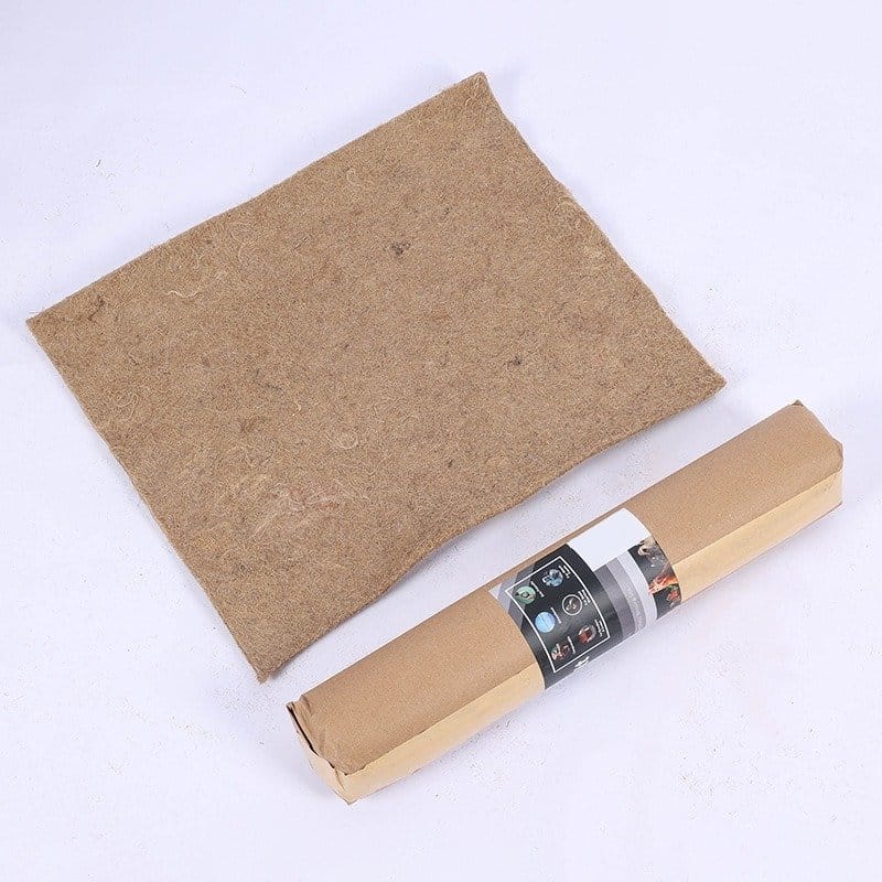 A piece of jute needlepoint felt on the tabletop